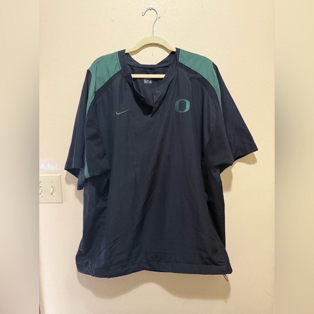 Nike Men's Black and Dark Green Jersey Oregon Ducks